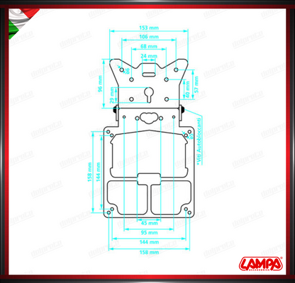 XTREME PORTATARGA UNIVERSALE LAMPA MOTO IN ALLUMINIO INCLINAZIONE REGOLABILE