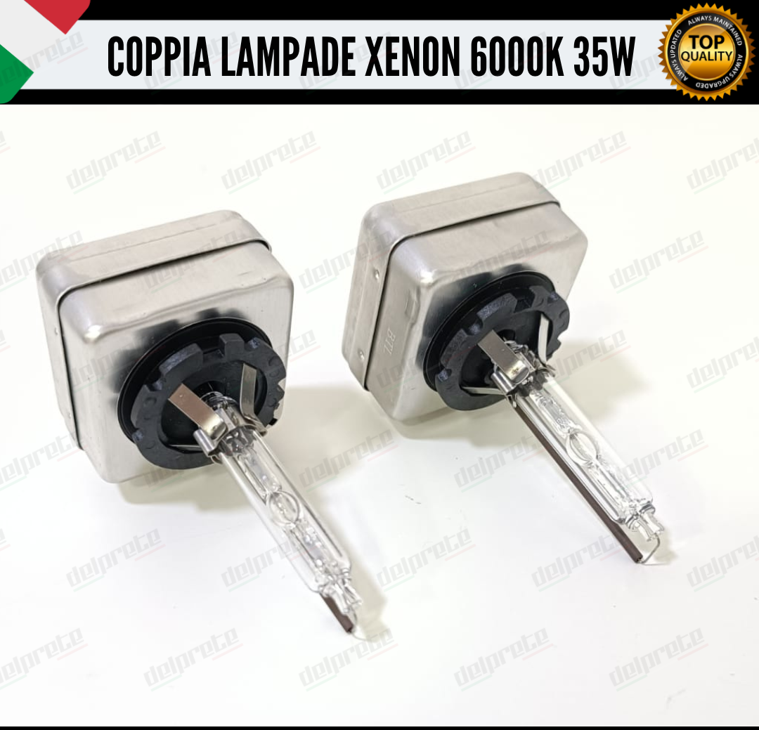 COPPIA LAMPADE XENON D1S 35W LUCE 6000K BIANCO GHIACCIO PER AUTO O CAMION TRUCK