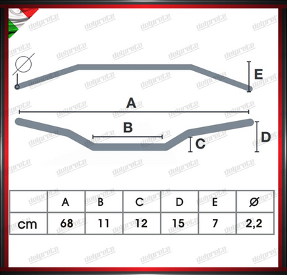 MANUBRIO ANODIZZATO ORO MOTO QUAD CROSS PIEGA ALTA 22MM UNIVERSALE ALLUMINIO