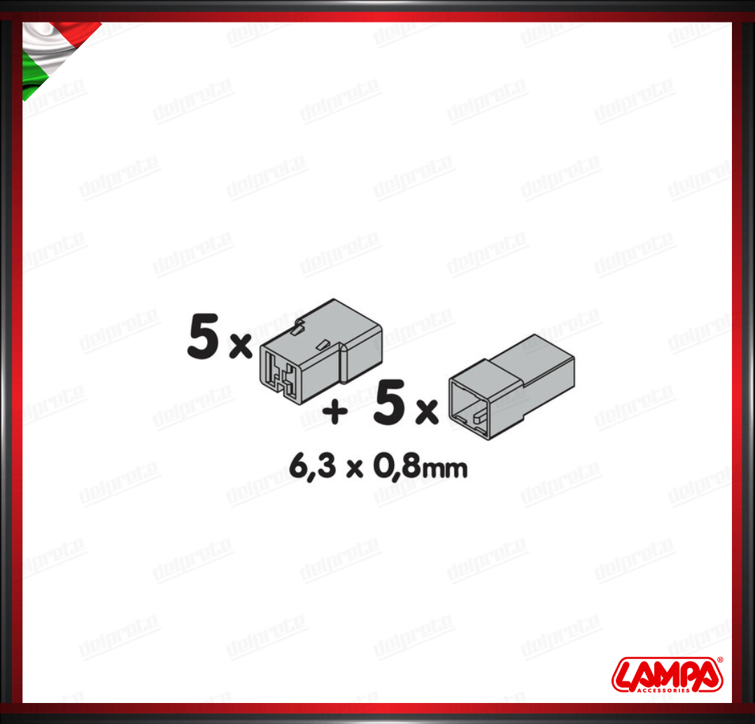 KIT 10 CONNETTORI RAPIDI A 2 VIE PER TERMINALI NON ISOLATI LAMPA - 5 MASCHI 5 FEMMINA