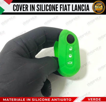 COVER GUSCIO CHIAVE SILICONE VERDE 500 FIAT ABARTH LANCIA PUNTO PANDA BRAVO STILO