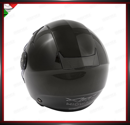 CASCO JET CITY MOTO SCOOTER NERO LUCIDO CON VISIERA LUNGA OMOLOGATO ECE 22-05