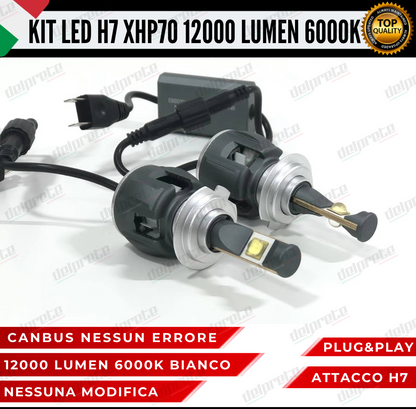 KIT FULL LED H7 XHP70 12000 LUMEN CANBUS PER FARI LENTICOLARE E PARABOLA NO ERRORE