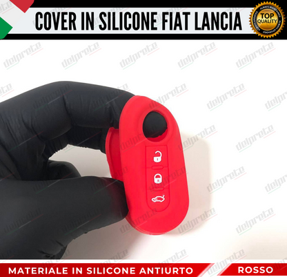 COVER GUSCIO CHIAVE SILICONE ROSSO 500 FIAT ABARTH LANCIA PUNTO PANDA BRAVO STILO