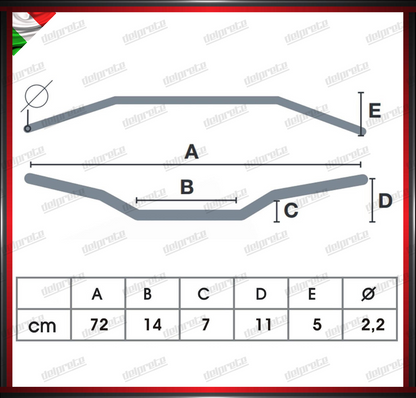 MANUBRIO ANODIZZATO ORO MOTO ATV SCOOTER PIEGA MEDIA 22 MM UNIVERSALE ALLUMINIO