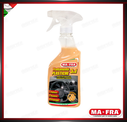 MAFRA - TRATTAMENTO PLASTICHE 3 IN 1  PULITORE RIAVVIVA PULISCE PROTEGGE 500ML