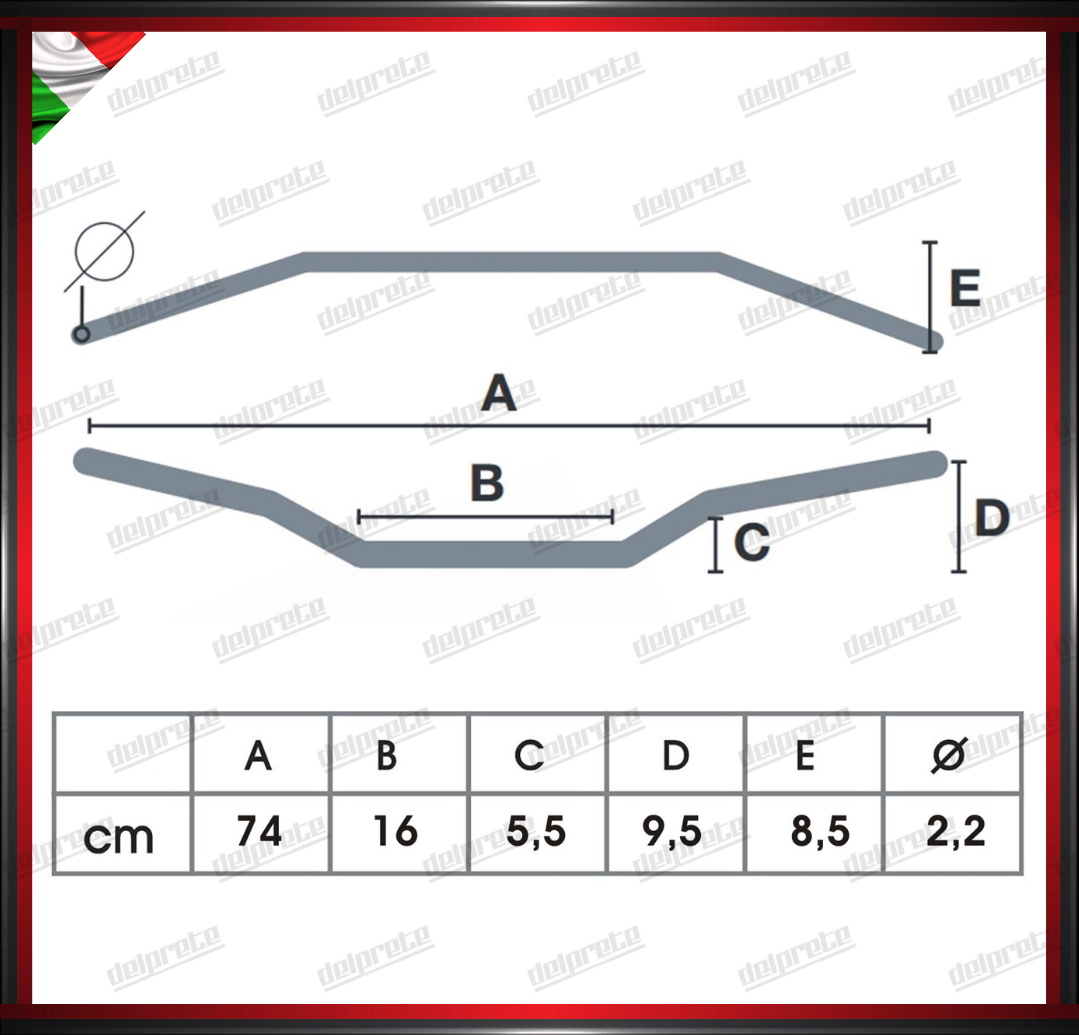 MANUBRIO ANODIZZATO ARGENTO OFF ROAD CROSS PIEGA MEDIA 22MM UNIVERSALE ALLUMINIO