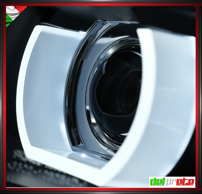 SET FARI TUNING NERO FANALI ANTERIORI XENON LED BMW SERIE 3 E90 E91 (04-11) SENZA AFS