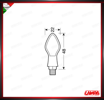 PIXIA LAMPA COPPIA INDICATORI DI DIREZIONE NERO  FRECCE A LED OMOLOGATE - 12V UNIVERSALI