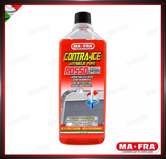 MAFRA - ANTIGELO PROTETTIVO ROSSO CONTRA ICE PURO LIQUIDO RADIATORI 1000 ML 1LT