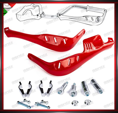 PARAMANI MOTO ROSSO ENDURO CROSS MOTARD ADVENTURE UNIVERSALI MANUBRIO ABS PLASTIC