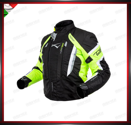 GIACCA MOTO IN TESSUTO CORDURA FLUO TERMICA E SFODERABILE IMPERMEABILE OMOLOGATO CE