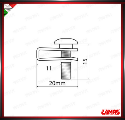 CLIP FIT-KITS VITERIA FISSAGGIO CARENE ( 5 MA ) SET 10PZ ARGENTO VITI ANODIZZATE LAMPA