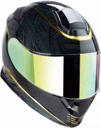 CASCO MODULARE - Z1R SOLARIS 2.0 NOTORIOUS FUME' - OMOLOGATO ECE 2206 NERO E ORO