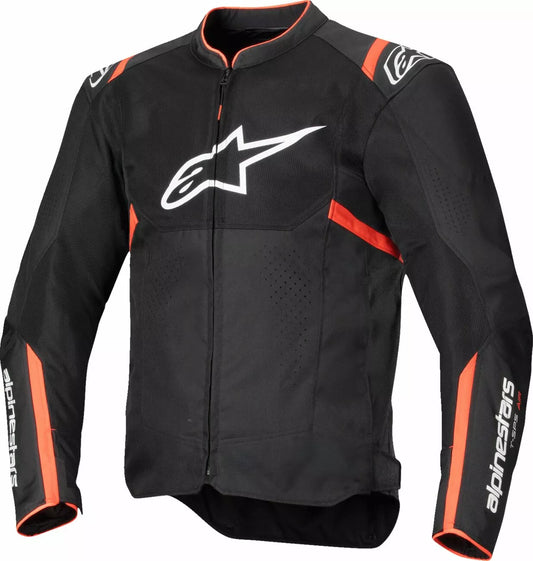 ALPINESTARS - GIACCA MOTO UOMO T-SPS AIR V2 NERO E ROSSO IN TESSUTO CON PROTEZIONI