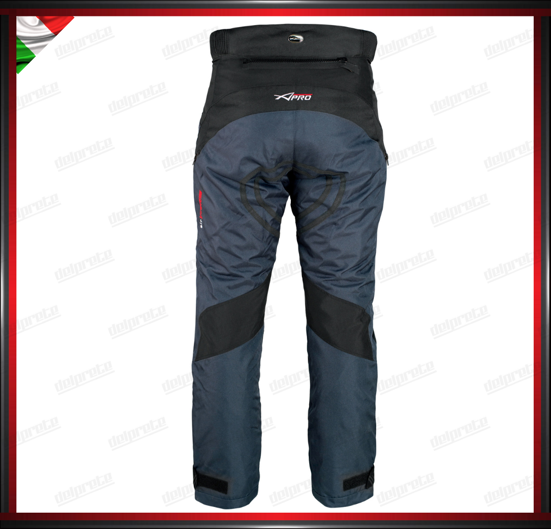 PANTALONI MOTO NERO IN TESSUTO CORDURA IMPERMEABILI TERMICA ESTRAIBILE PROTEZIONI OMOLOGATE CE