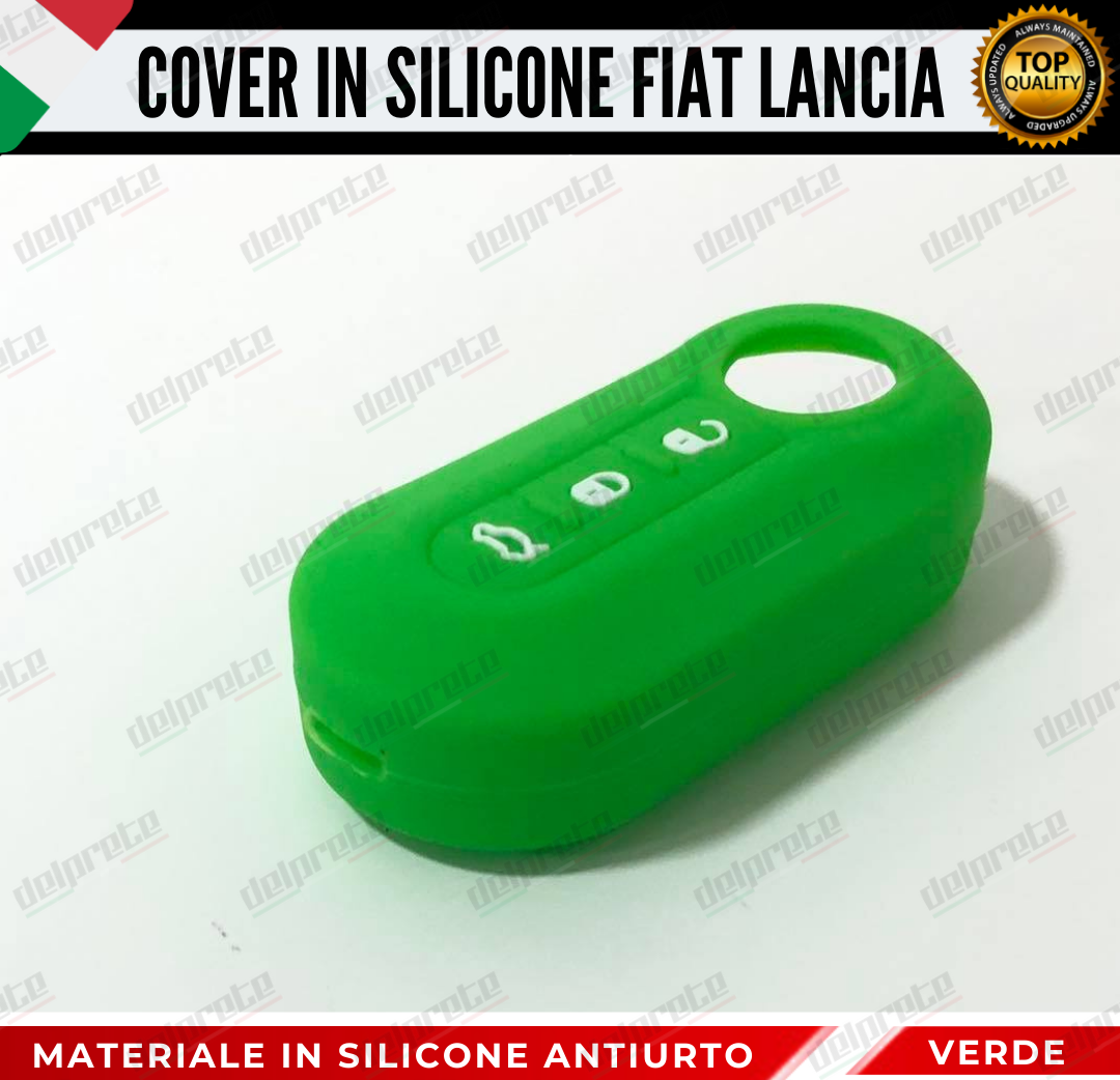 COVER GUSCIO CHIAVE SILICONE VERDE 500 FIAT ABARTH LANCIA PUNTO PANDA BRAVO STILO