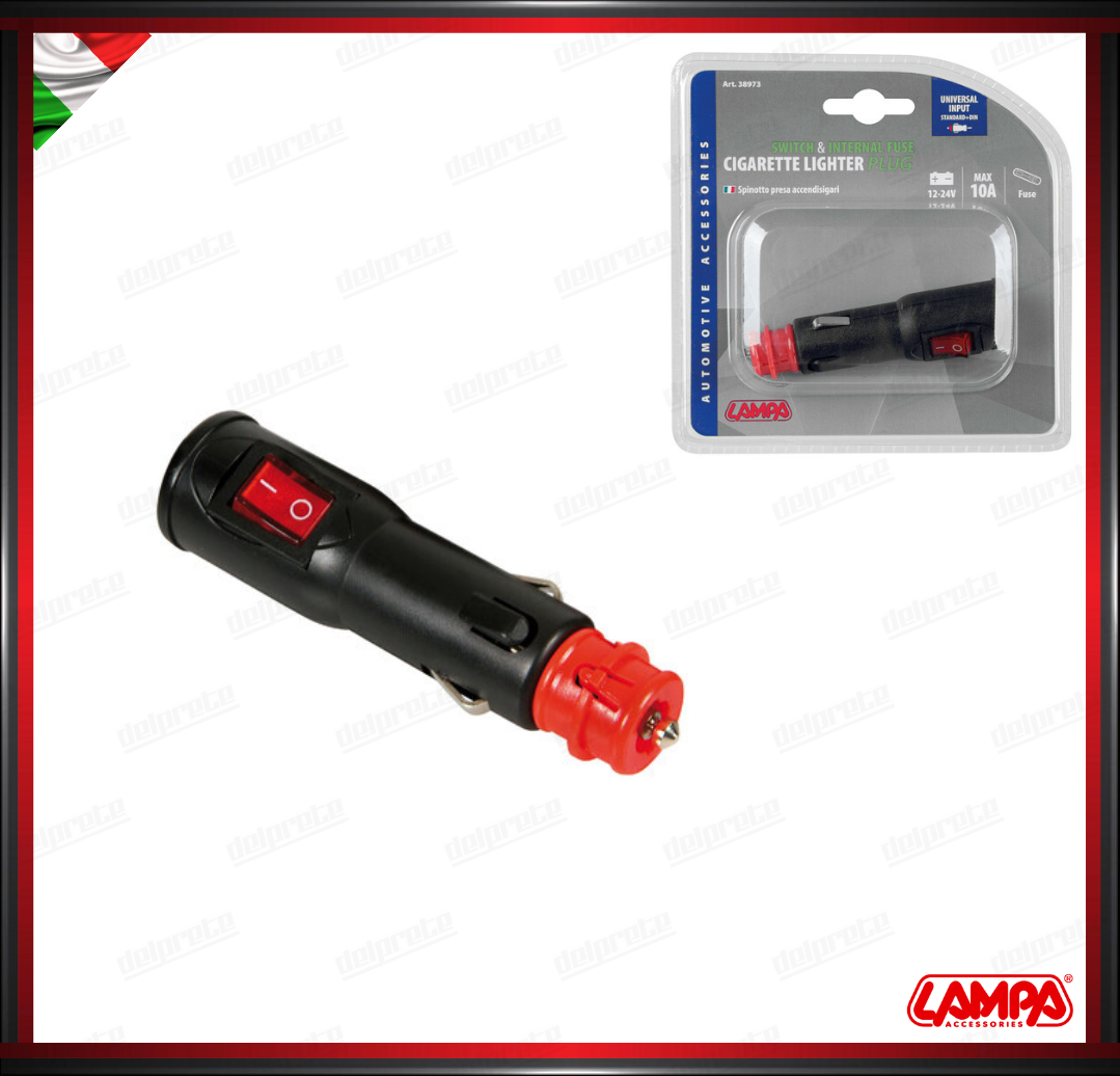 SPINOTTO UNIVERSALE PER PRESA DI CORRENTE ACCENDISIGARI - 12/24V LAMPA