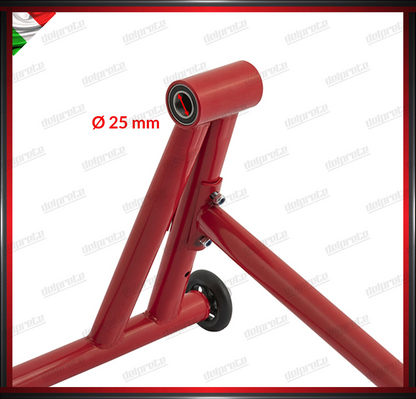 CAVALLLETTO ALZA MOTO POSTERIORE MONOBRACCIO ROSSO CON PERNO DA 53.5 MM