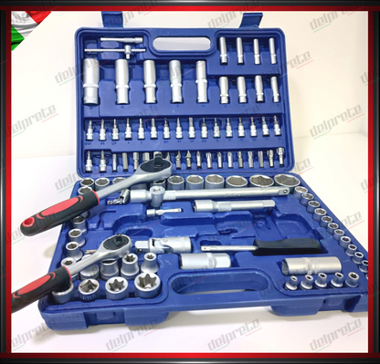 VALIGIETTA VALIGIA PORTA ATTREZZI 108 PEZZI SET CHIAVI CRICCHETTO BUSSOLA TORX