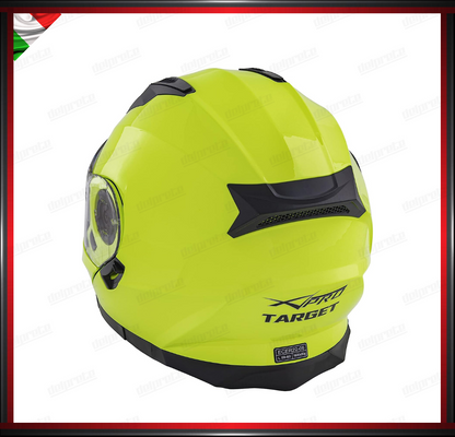 CASCO MODULARE FLUO APRIBILE MOTO CON VISIERA PARASOLE OMOLOGATO ECE 22-05