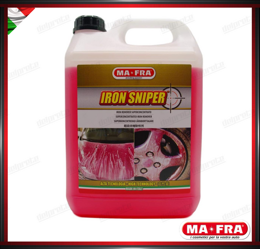 MAFRA - IRON SNIPER DECONTAMINANTE CERCHI CARROZZERIA VETRI NEW FORMULA 5000 ML