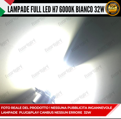 KIT FULL LED FIAT MULTIPLA II MK2 ANABBAGLIANTI 6000K BIANCO 8000 LUMEN CANBUS