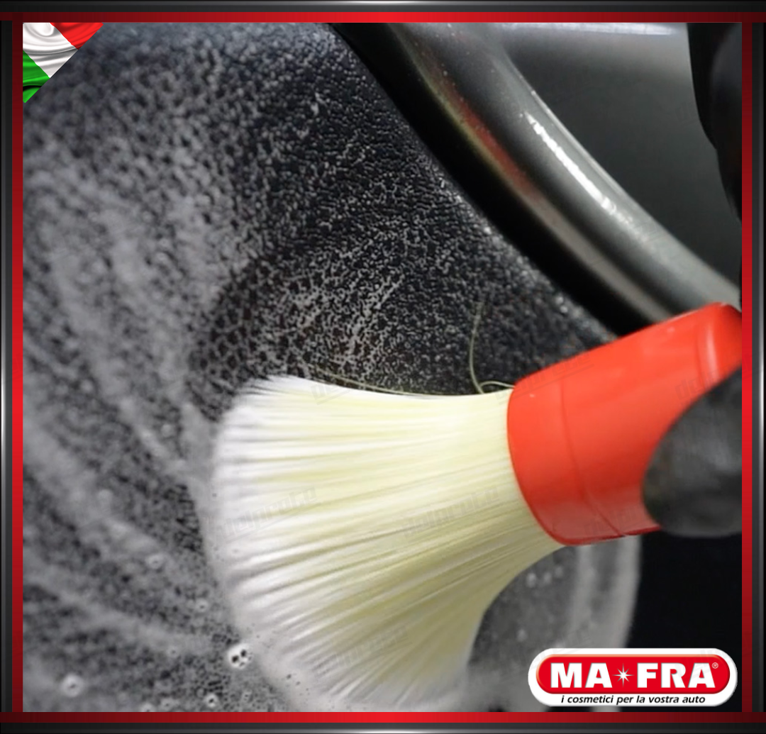 MAFRA - PENNELLO 30mm RED BRUSH CAR DETAILER PULIZIA INTERNO ESTERNO AUTO MOTO