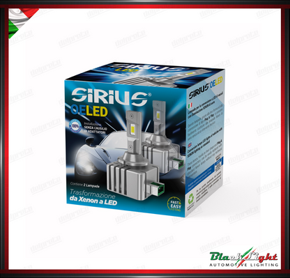 KIT LED D1S D1R SIRIUS 12V 6000K 9000 LUMEN PLUG-IN DA XENON A LED - SERIE OELED XL D1 HLG