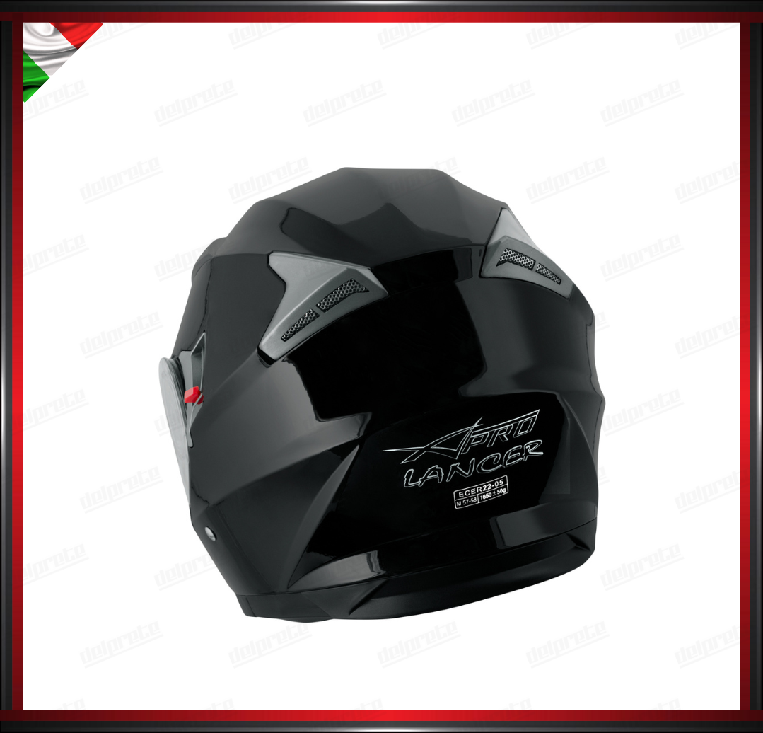 CASCO MODULARE MOTO DOPPIA VISIERA INTERNA PARASOLE NERO LUCIDO OMOLOGATO ECE 22-05