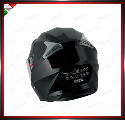 CASCO MODULARE MOTO DOPPIA VISIERA INTERNA PARASOLE NERO LUCIDO OMOLOGATO ECE 22-05