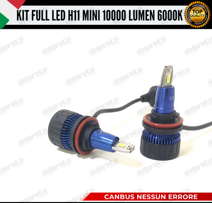 KIT FULL LED LAMPADE LED H11 MINI NO ERROR 6000K BIANCO 10000 LUMEN LM CANBUS