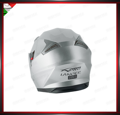 CASCO MODULARE MOTO DOPPIA VISIERA INTERNA PARASOLE GRIGIO ARGENTO OMOLOGATO ECE 22-05