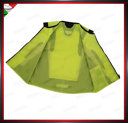 GILET ALTA VISIBILITA' FLUO CATARINGRANGENTE SICUREZZA MOTO AUTO SCOOTER