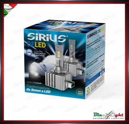 KIT LED D3S D3R SIRIUS 12V 6000K 9000 LUMEN PLUG-IN DA XENON A LED - SERIE OELED XL D3 HLG