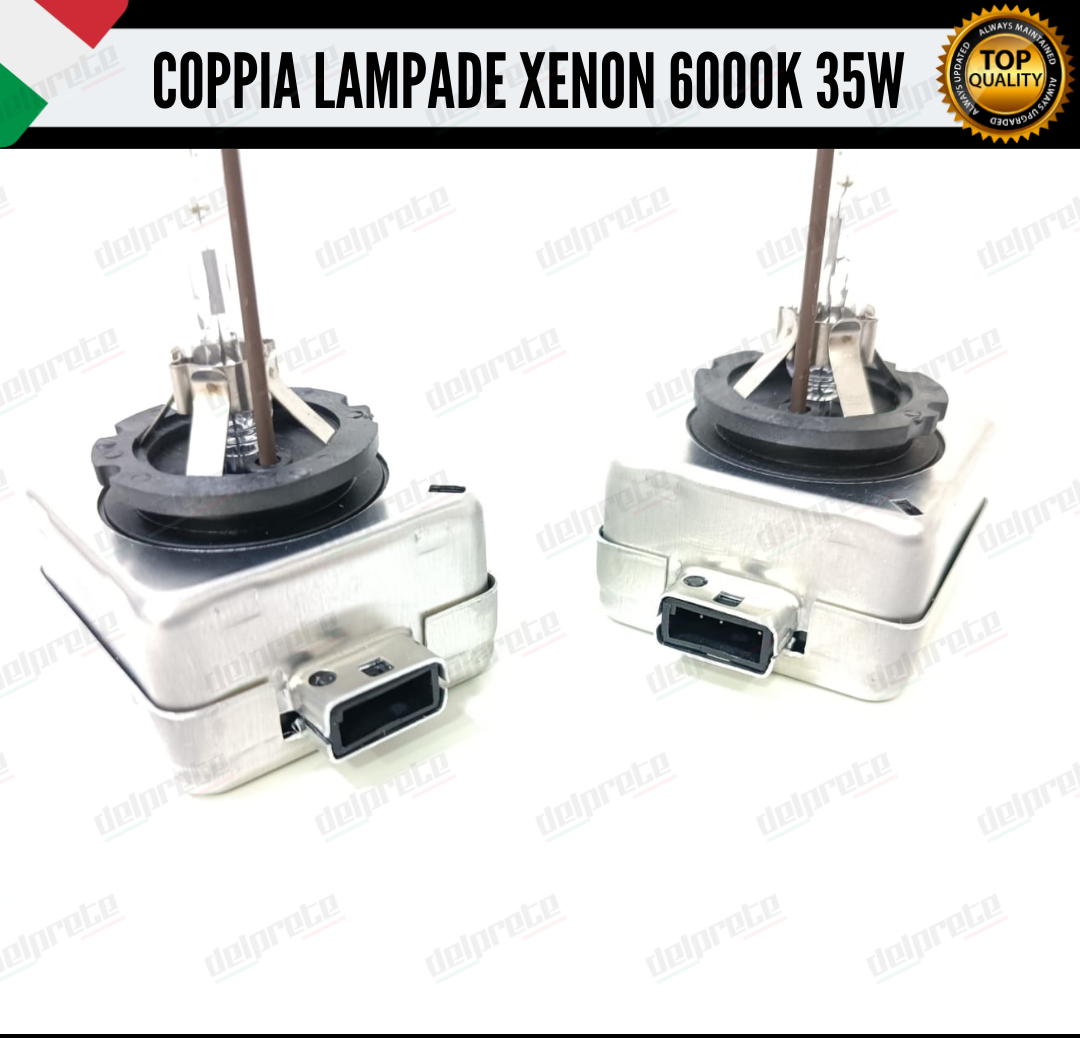 COPPIA LAMPADE XENON D1S 35W LUCE 6000K BIANCO GHIACCIO PER AUTO O CAMION TRUCK