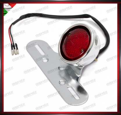 STOP POSTERIORE MOTO LED ROSSO FANALE OMOLOGATO E11 CON PORTATARGA UNIVERSALE