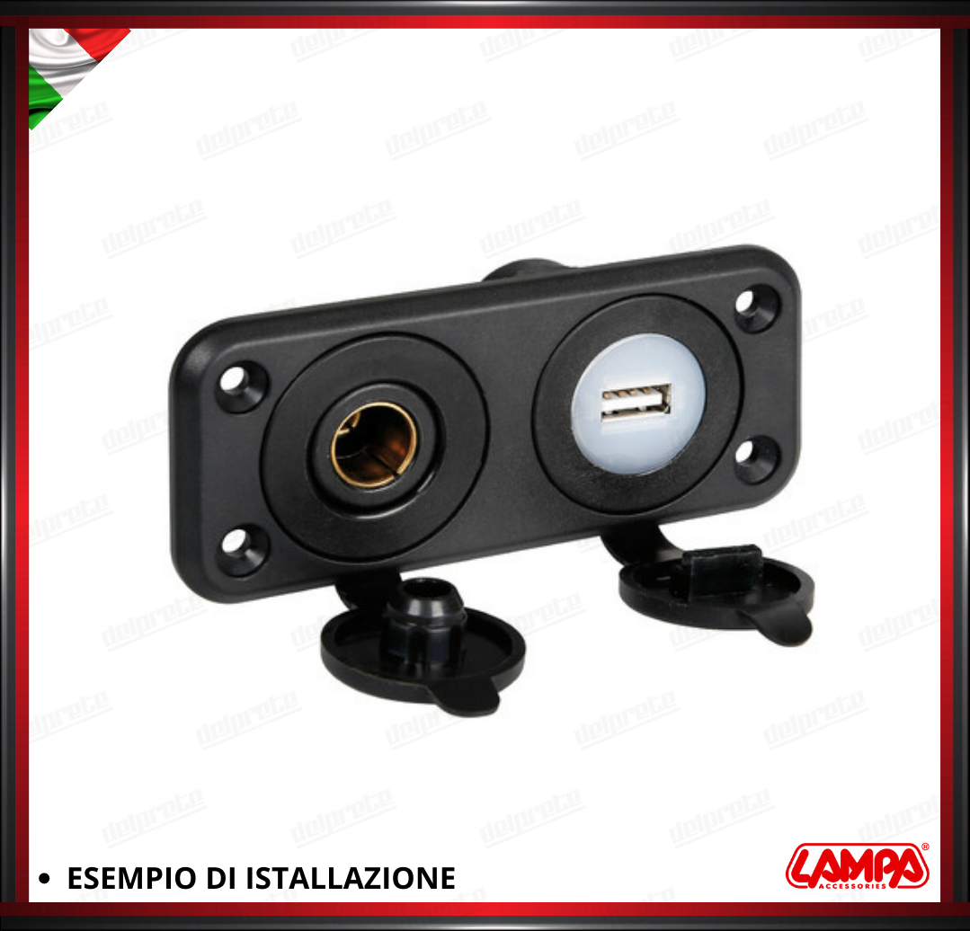 TWING-FLUSH PANNELLO DOPPIO PER AGGANCIO PRESE CORRENTE O USB ACCENDISIGARI EXT