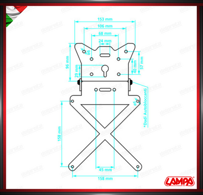 X-PLATE PORTATARGA MOTO UNIVERSALE NERO REGOLABILE ANODIZZATO FRECCE E LUCI TARGA