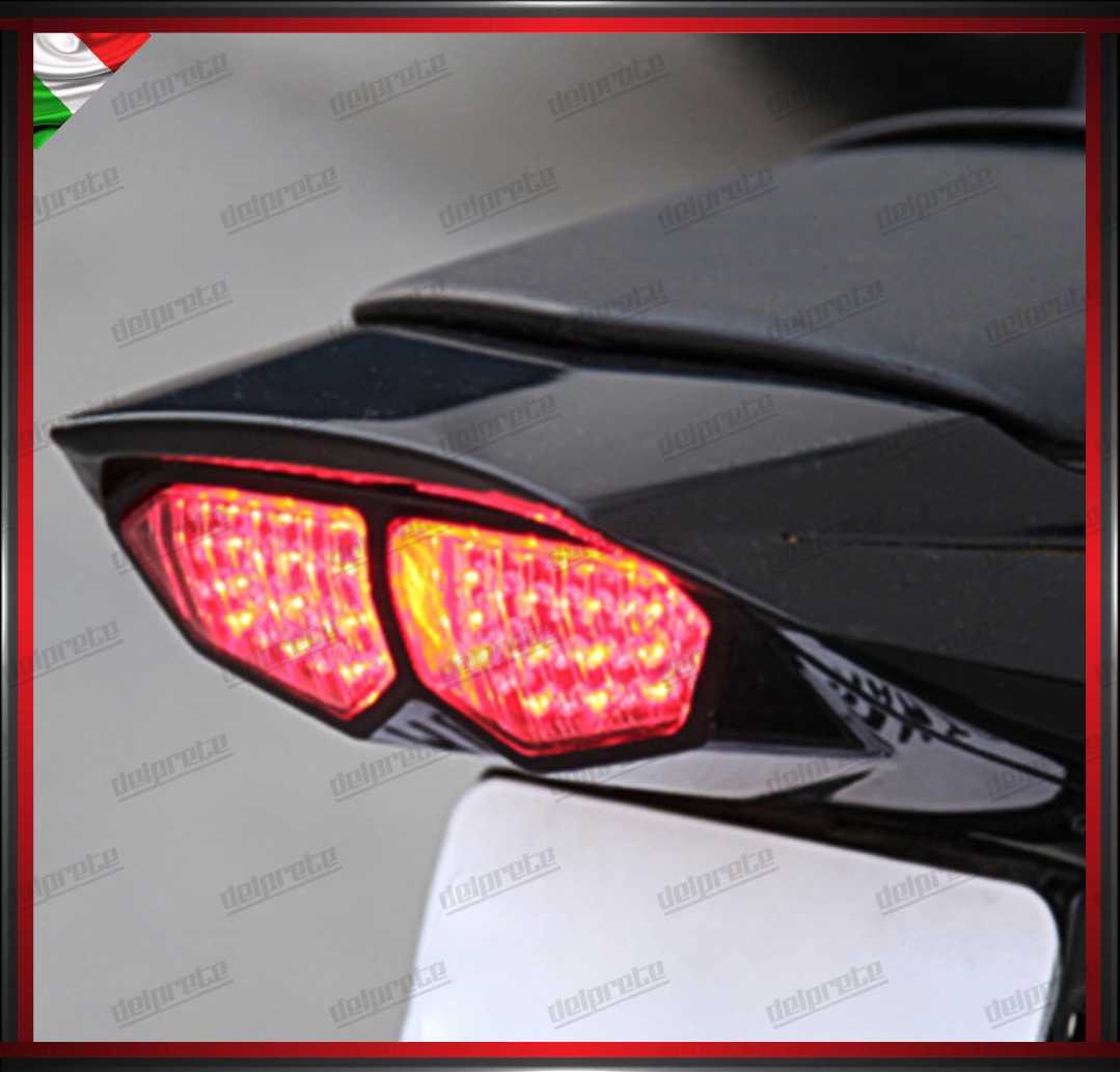 STOP FARO POSTERIORE LED PER YAMAHA R6 DAL 03 AL 05 BIANCO CON LUCE ROSSA