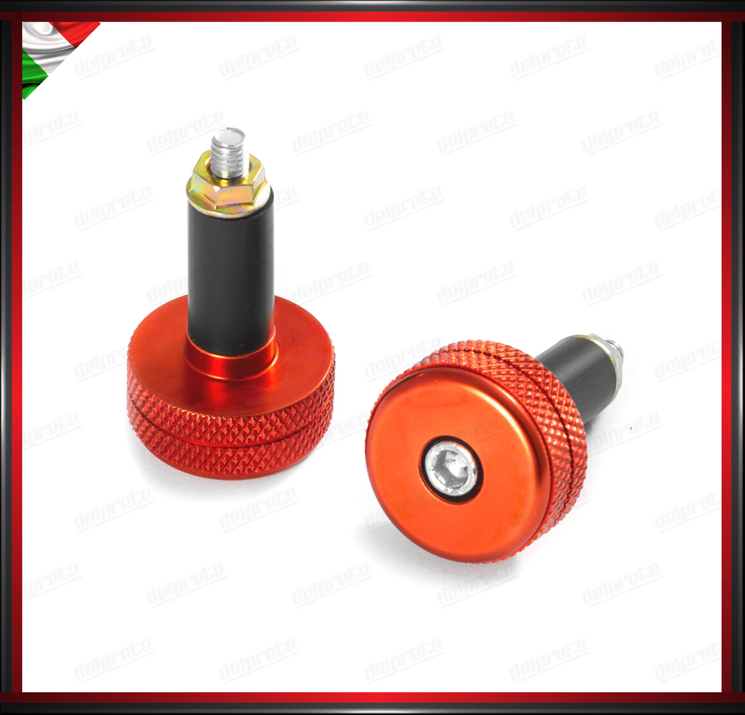 COPPIA CONTRAPPESI MANUBRIO 13MM ROSSO MOTO SCOOTER STABILIZZATORI BILANCIERI UNIVERSALI ALLUMINIO