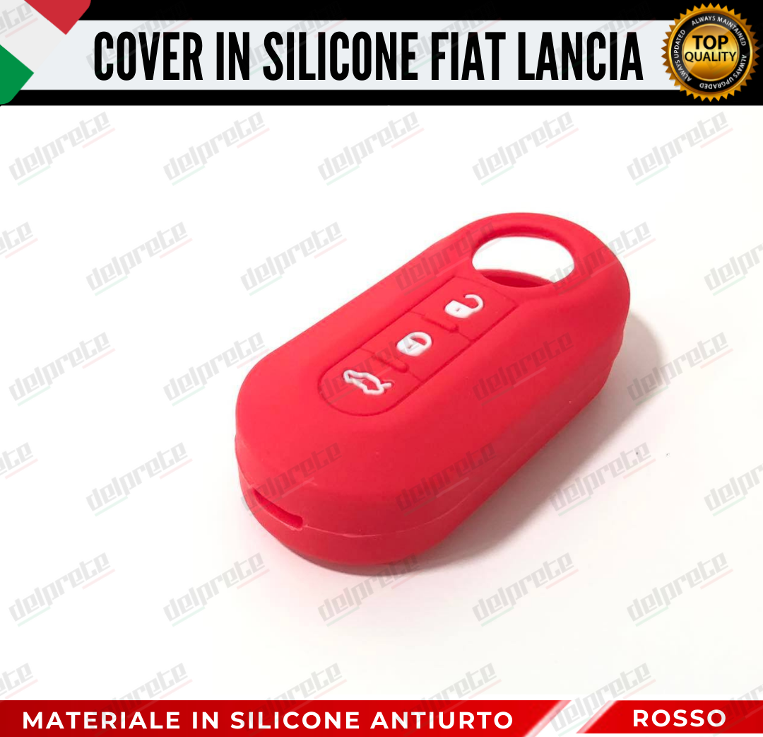 COVER GUSCIO CHIAVE SILICONE ROSSO 500 FIAT ABARTH LANCIA PUNTO PANDA BRAVO STILO