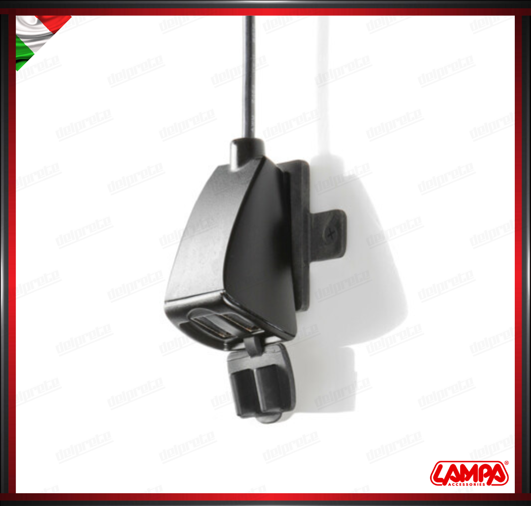 USB-FIX TREK 2 LAMPA DOPPIO CARICATORE USB MOTO MANUBRIO RESISTENTE ALL'ACQUA - 5400 MA ULTRA FAST CHARGE