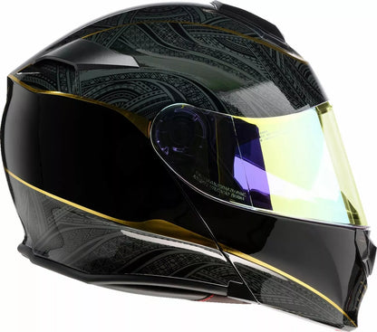 CASCO MODULARE - Z1R SOLARIS 2.0 NOTORIOUS FUME' - OMOLOGATO ECE 2206 NERO E ORO