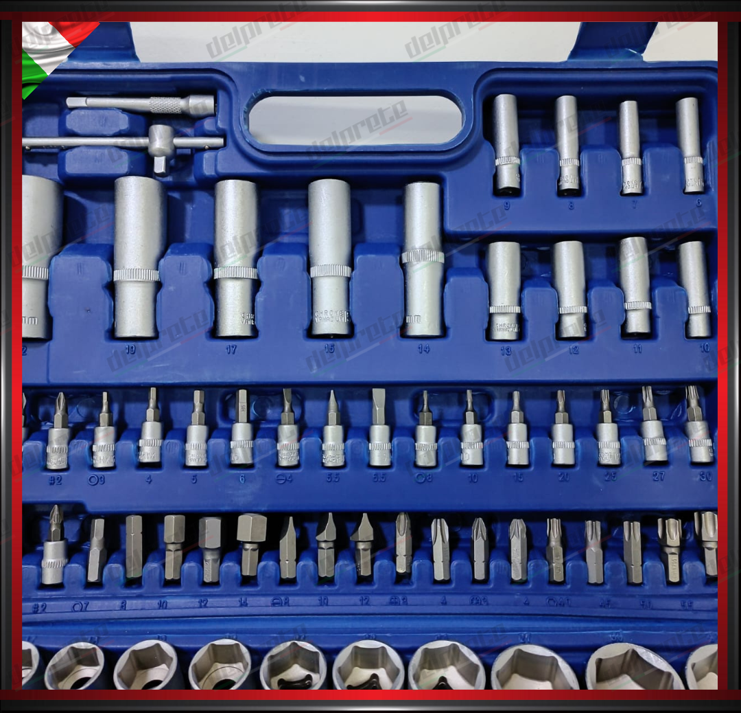 VALIGIETTA VALIGIA PORTA ATTREZZI 108 PEZZI SET CHIAVI CRICCHETTO BUSSOLA TORX