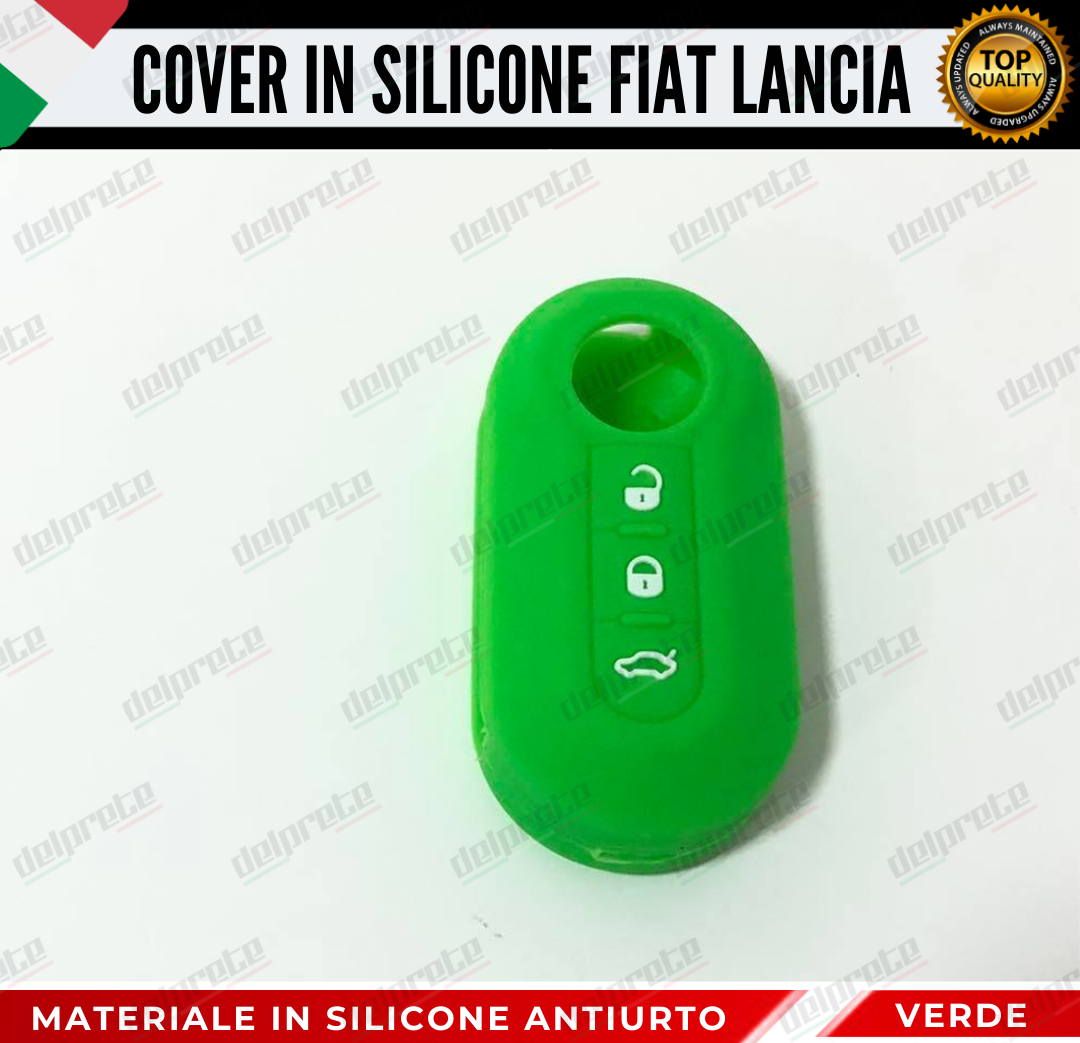 COVER GUSCIO CHIAVE SILICONE VERDE 500 FIAT ABARTH LANCIA PUNTO PANDA BRAVO STILO