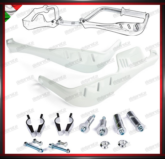 PARAMANI MOTO BIANCO ENDURO CROSS MOTARD ADVENTURE UNIVERSALI MANUBRIO ABS PLASTIC