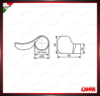 MANOPOLA LEVA RIPOSA POLSO LAMPA ACCELLERATORE CRUIS CONTROL POGGIAPOLSO 31MM