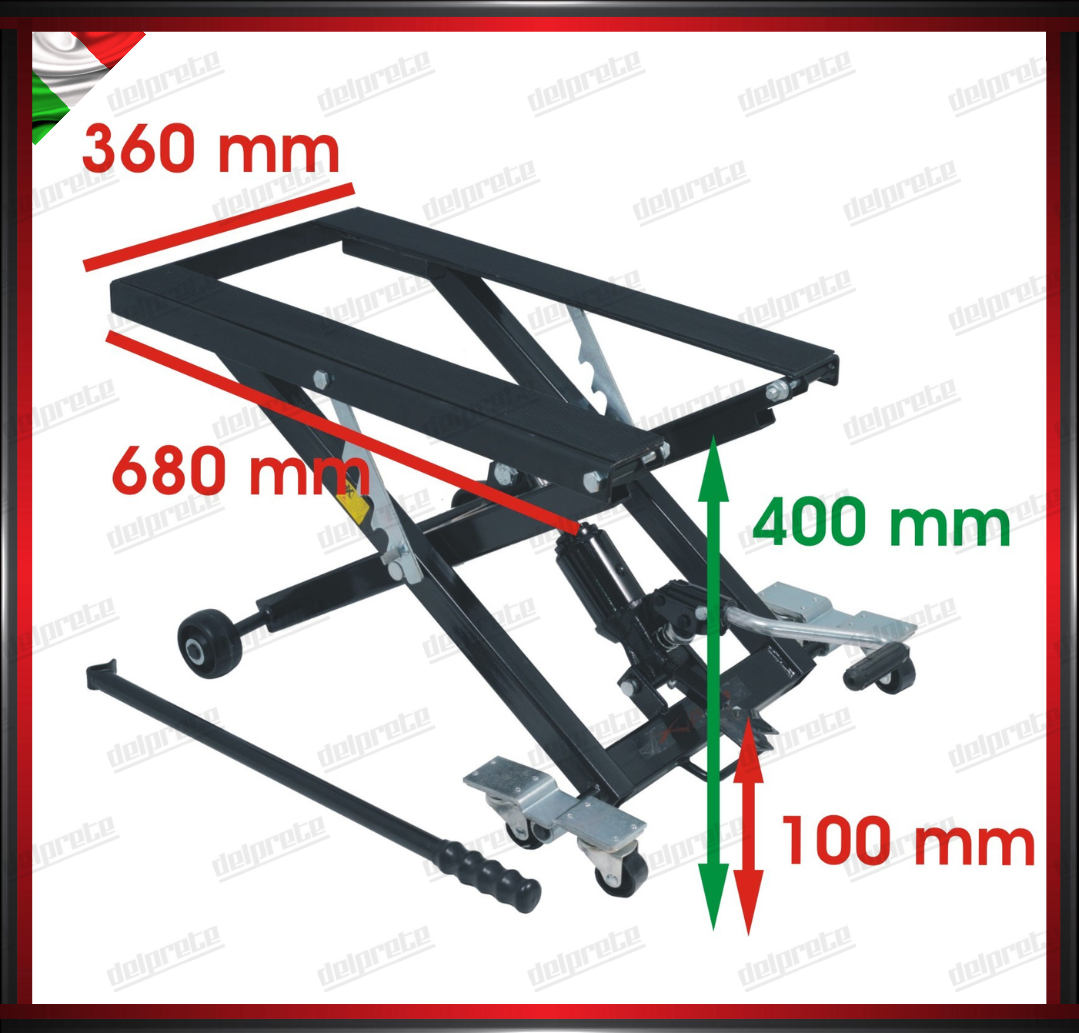 SOLLEVATORE MOTO IDRAULICO PEDANA CENTRALE UNIVERSALE PROFESSIONALE