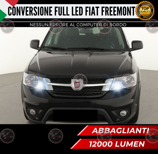 KIT FULL LED FIAT FREEMONT 12000 LUMEN ABBAGLIANTI LED HB3 9006 6000K NO ERROR